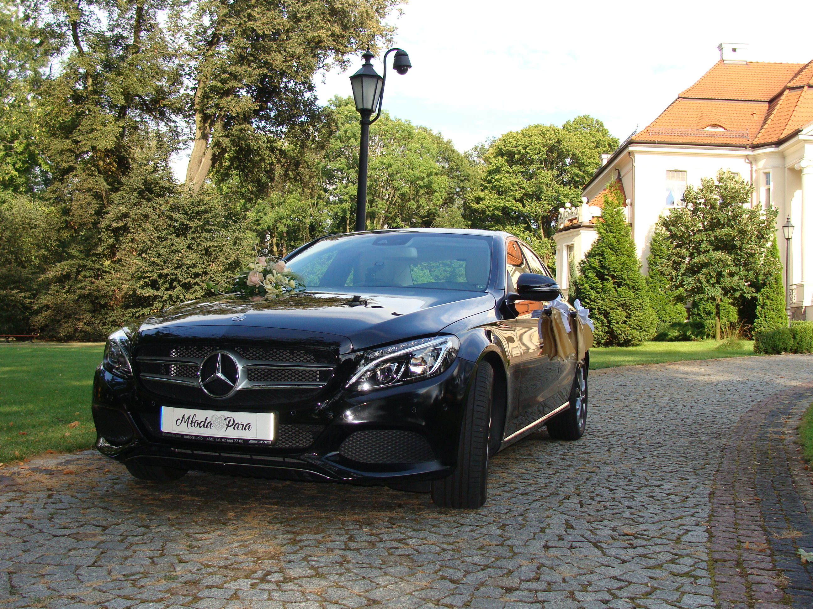 Mercedes Cklasa AMG CZERŃ OBSYDIANU Auto do ślubu