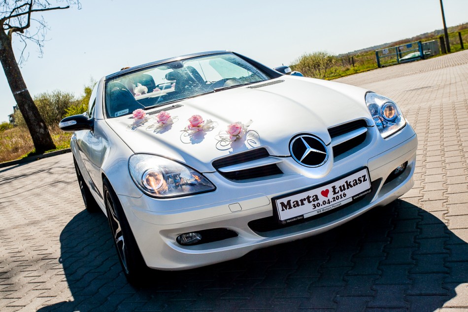 Mercedes cabrio do ślubu biała perła ZOBACZ FILM