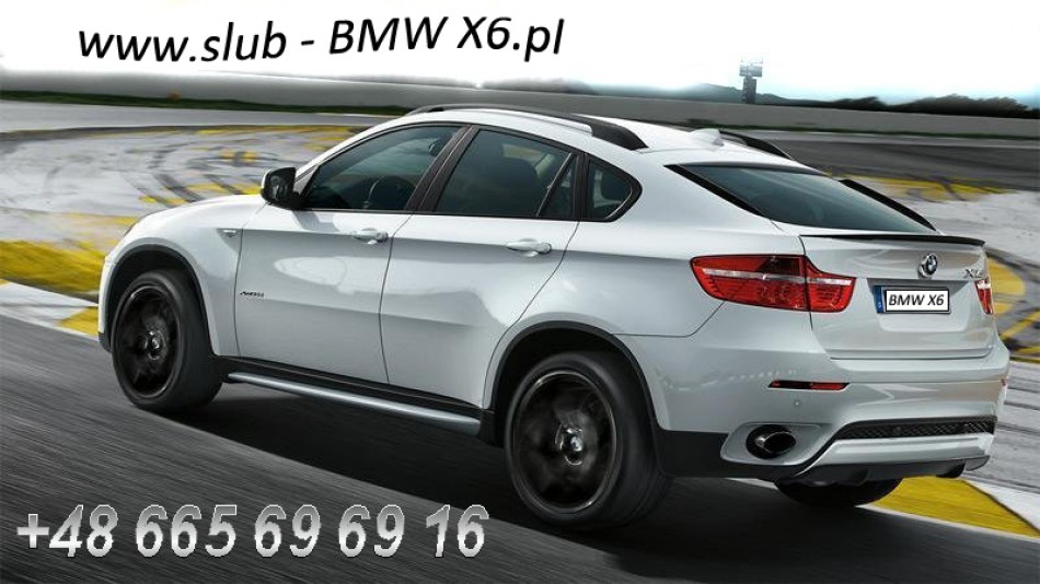 BMW X6 białe wynajem na ślub Auto do ślubu Katowice