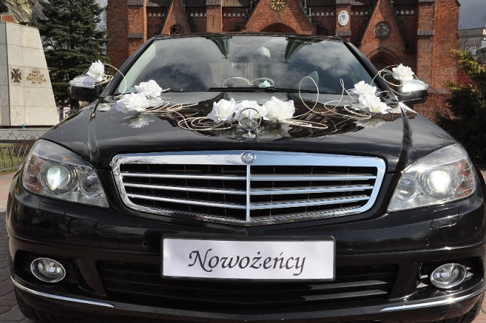 Auto do ślubu Mercedes C200 z kierowcą Auto do ślubu