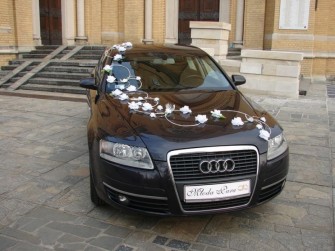Audi A6 Czarno grafitowa limuzyna do ślubu Łódź