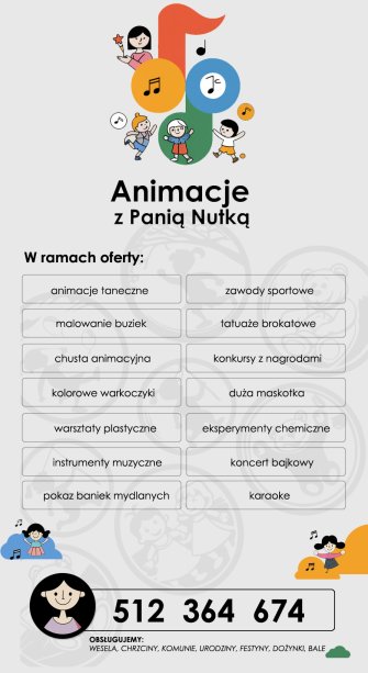 ANIMACJE Z PANIĄ NUTKĄ Łódź