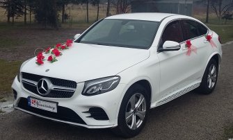 Auto do ślubu MERCEDES Biały GLC Coupe,a także BUS Kraków