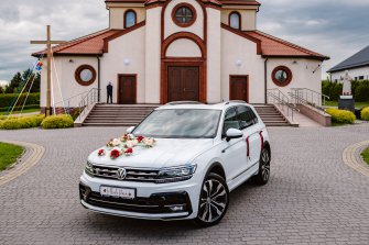  Auto do ślubu Samochód na wesele biały SUV VW Tiguan R-Line Kielce