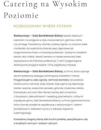 Catering Eventowy Batory Koluszki