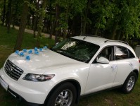 Wynajmę auto z kierowcą Infiniti Fx35 biała perła Warszawa