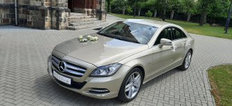 Limuzyna Weselna Złoty Mercedes CLS Tanio od 599zł Śląsk Małopolska Bielsko-Biała