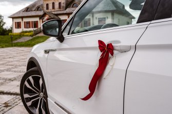  Auto do ślubu Samochód na wesele biały SUV VW Tiguan R-Line Kielce