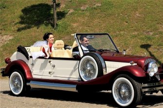 Najładniejsze zabytkowe samochody do ślubu auta RETRO Excalibur Nestor Siedlce