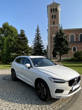 Samochód Auto Volvo XC60 do ślubu wesele białe Warszawa