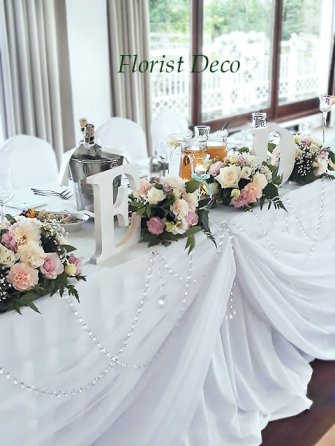 Dekoracja sali Bobrowy Dwór Maków Mazowiecki. Florist Deco