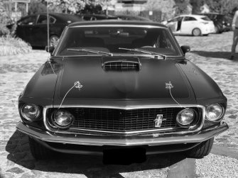Mustang Mach 1 1969 wynajem do ślubu z kierowcą Michałowice
