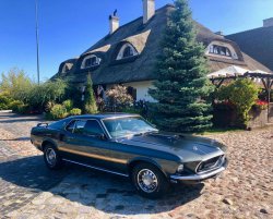 Mustang Mach 1 1969 wynajem do ślubu z kierowcą Michałowice