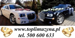 CHRYSLER 300C ŚNIEŻNOBIAŁY I CZARNY NA ŚLUB I WESELE Rybnik