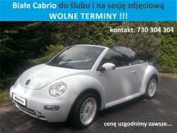 Biały cabrio do ślubu Warszawa