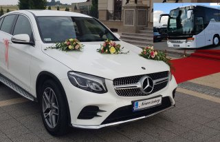 Auto do ślubu MERCEDES Biały GLC Coupe,a także BUS Kraków Kraków