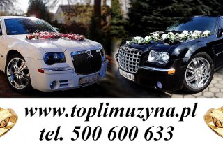 Chrysler 300C śnieznobiały i czarny na ślub i wesele Rybnik