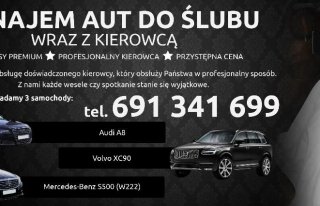 Auto do ślubu - Wynajem - Mercedes S klasa, Volvo XC90, Audi A8 - WLKP Kobylin
